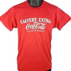 Calvert Extra Coca Cola T Shirt Vintage 80s American Whiskey And Coke 50/50